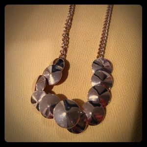 Gold necklace with disc pendants